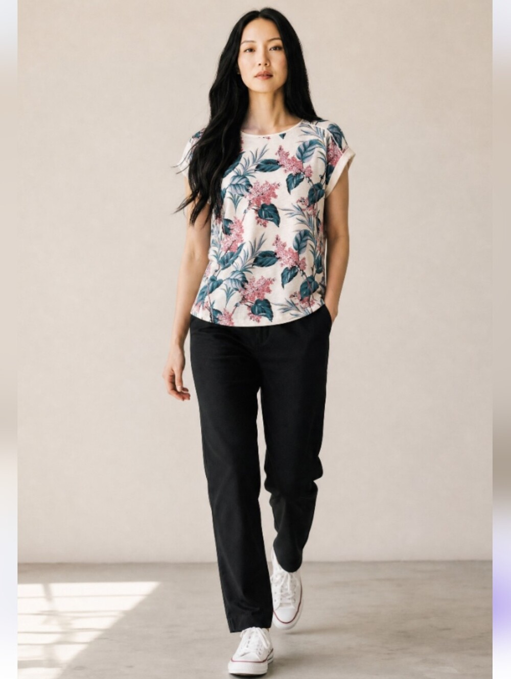 Oasis Tropical Floral Print Women’s Top Size XS